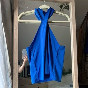 Cobalt Blue Silk Halter top